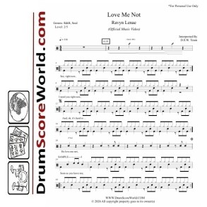 Ravyn Lenae - Love Me Not | Drum Sheet 